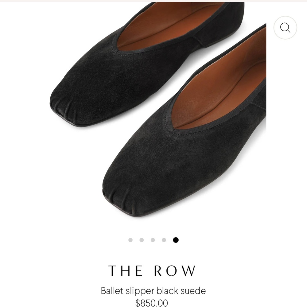 The row black square toe ballet flats